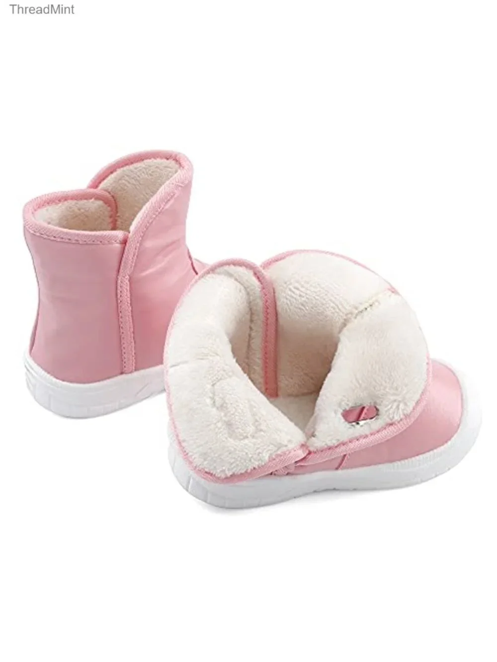Toddler Girls Waterproof Snow Boots Faux Fur Lining Hook Loop Anti-Slip